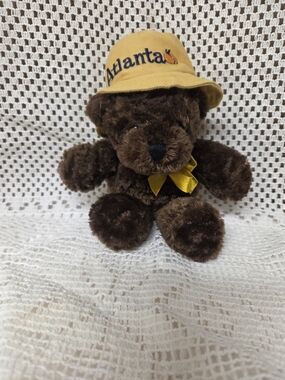 Brown Plush Teddy Bear with Yellow Hat